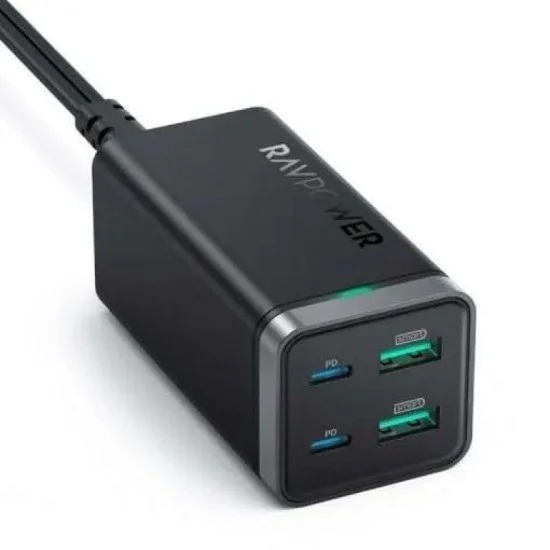 RAVPower PD Pioneer 65W 4-Port Desktop Charger &ndash; Black